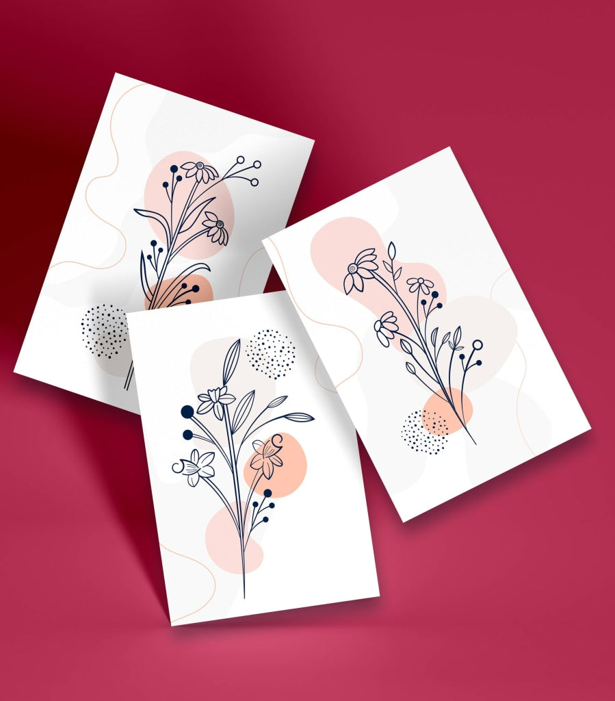 Delicate Floral 3 Panels Art Frame For Wall Decor- Funkydecors Xs / Roll Posters Prints &amp; Visual