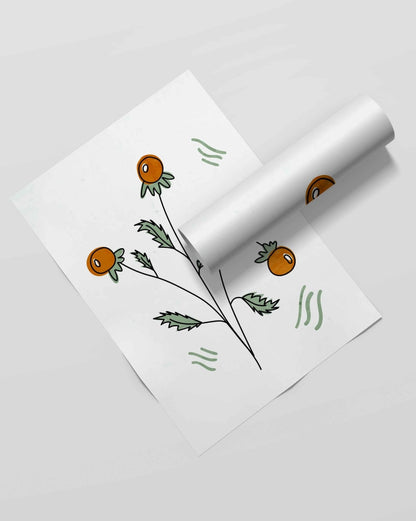 Delicate Floral Bud Art Frame For Wall Decor- Funkydecors Xs / Roll Posters Prints & Visual Artwork