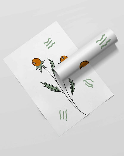 Delicate Floral Bud Art Frame For Wall Decor- Funkydecors Xs / Roll Posters Prints & Visual Artwork