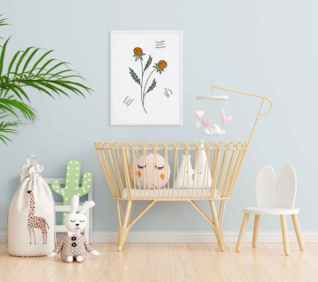 Delicate Floral Bud Art Frame For Wall Decor- Funkydecors Xs / White Posters Prints &amp; Visual Artwork