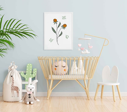 Delicate Floral Bud Art Frame For Wall Decor- Funkydecors Xs / White Posters Prints & Visual Artwork