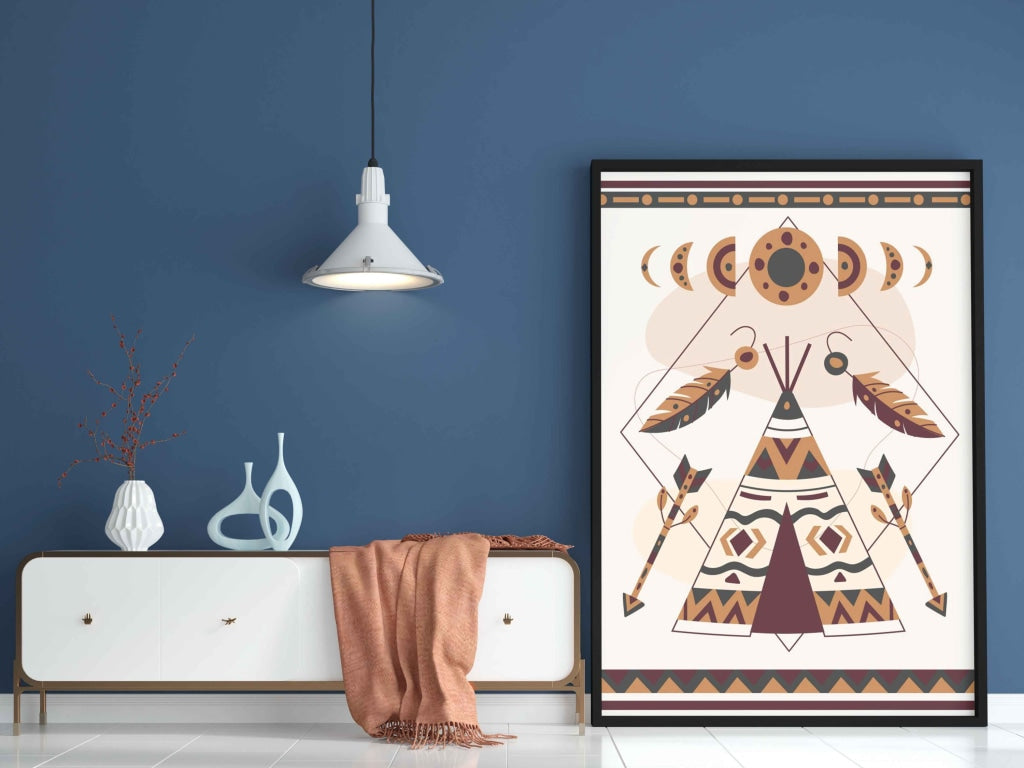Demon Art -Tribal Frame For Wall Decor- Funkydecors Xs / Black Posters Prints &amp; Visual Artwork