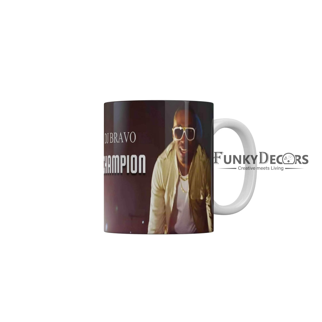 Dj Bravo Champion CSK Coffee Ceramic Mug 350 ML-FunkyDecors IPL Mugs FunkyDecors
