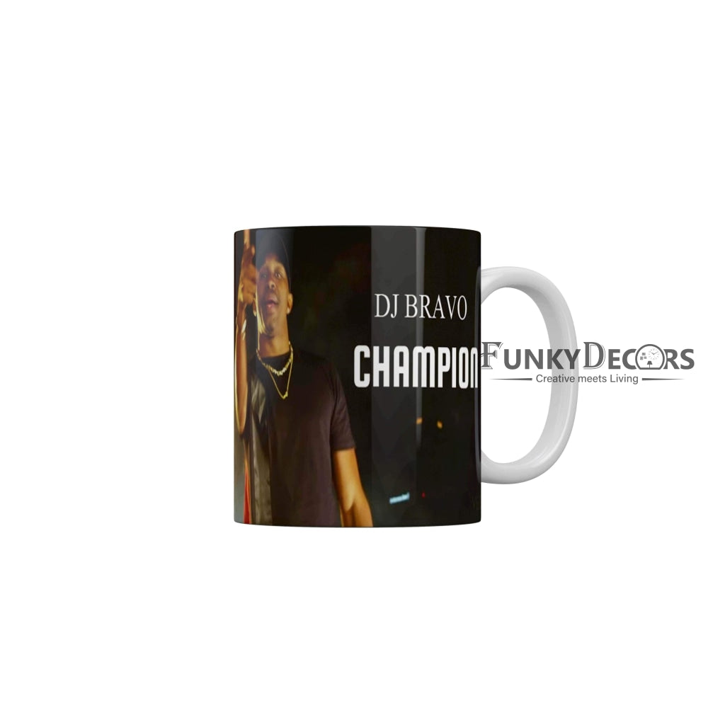 Dj Bravo Champion CSK Coffee Ceramic Mug 350 ML-FunkyDecors IPL Mugs FunkyDecors