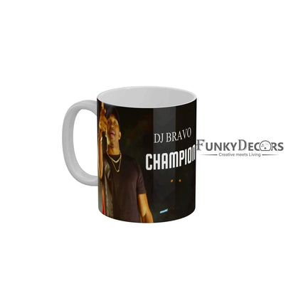 Dj Bravo Champion CSK Coffee Ceramic Mug 350 ML-FunkyDecors IPL Mugs FunkyDecors