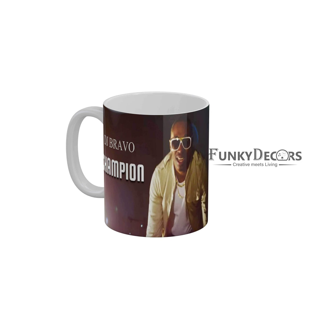 Dj Bravo Champion CSK Coffee Ceramic Mug 350 ML-FunkyDecors IPL Mugs FunkyDecors