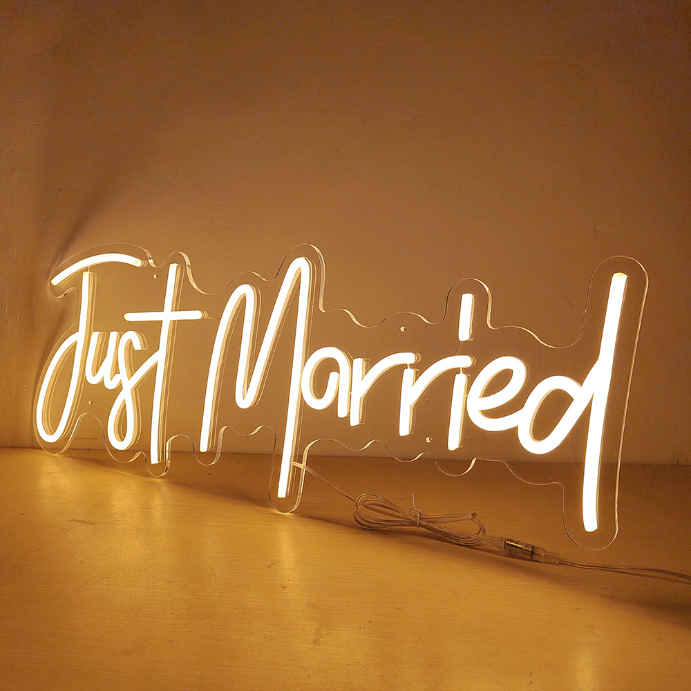 Just Married Neon Sign For Wall Decor- FunkyDecors