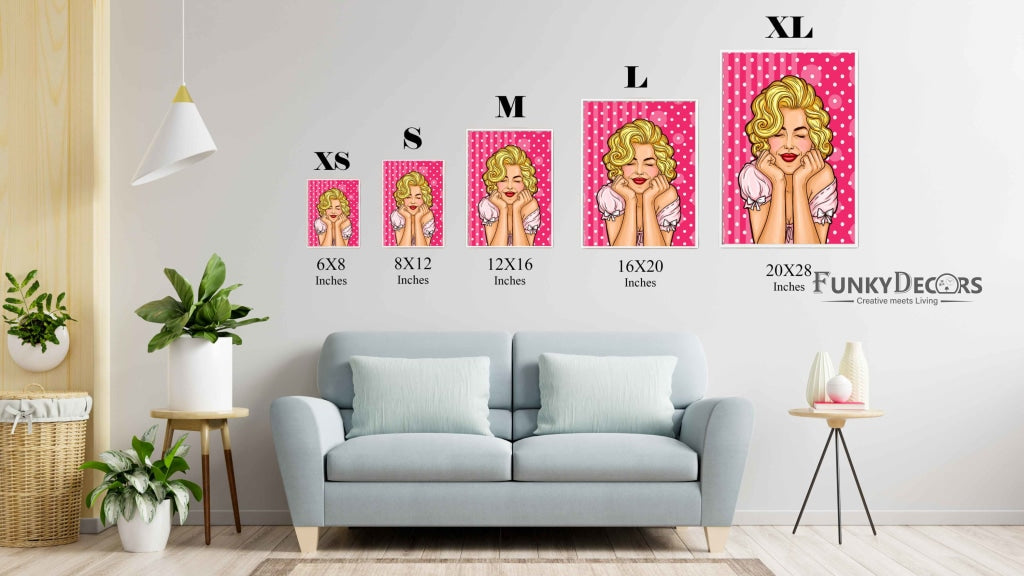 Dreamy Girl Pop Art Frame For Wall Decor- Funkydecors Posters Prints &amp; Visual Artwork