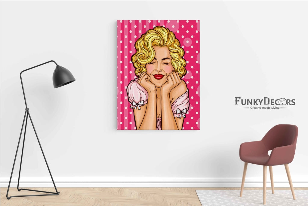 Dreamy Girl Pop Art Frame For Wall Decor- Funkydecors Posters Prints &amp; Visual Artwork