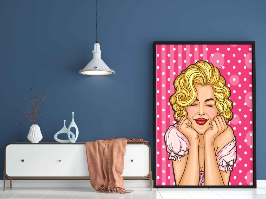 Dreamy Girl Pop Art Frame For Wall Decor- Funkydecors Xs / Black Posters Prints &amp; Visual Artwork