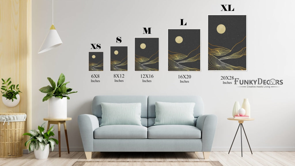 Dreamy Night - Minimal 3 Panels Art Frame For Wall Decor- Funkydecors Posters Prints &amp; Visual
