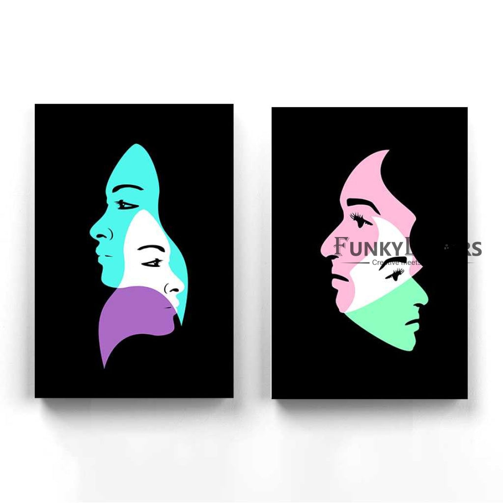 Dual Face - Minimal 2 Panels Art Frame For Wall Decor- Funkydecors Posters Prints & Visual Artwork