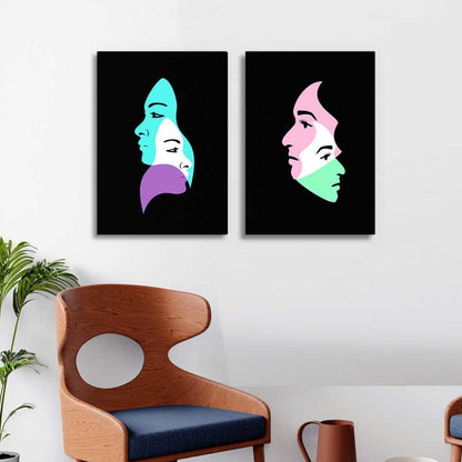 Dual Face - Minimal 2 Panels Art Frame For Wall Decor- Funkydecors Xs / Canvas Posters Prints &