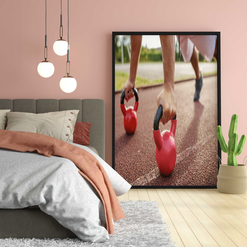 Dumbbell - Sports Art Frame For Wall Decor- Funkydecors Xs / Black Posters Prints & Visual Artwork