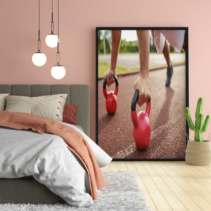 Dumbbell - Sports Art Frame For Wall Decor- Funkydecors Xs / Black Posters Prints & Visual Artwork
