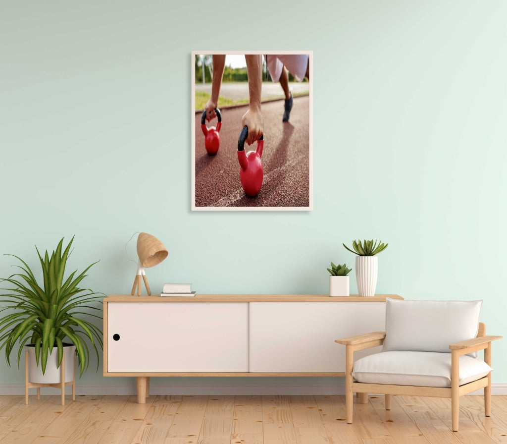 Dumbbell - Sports Art Frame For Wall Decor- Funkydecors Xs / White Posters Prints & Visual Artwork