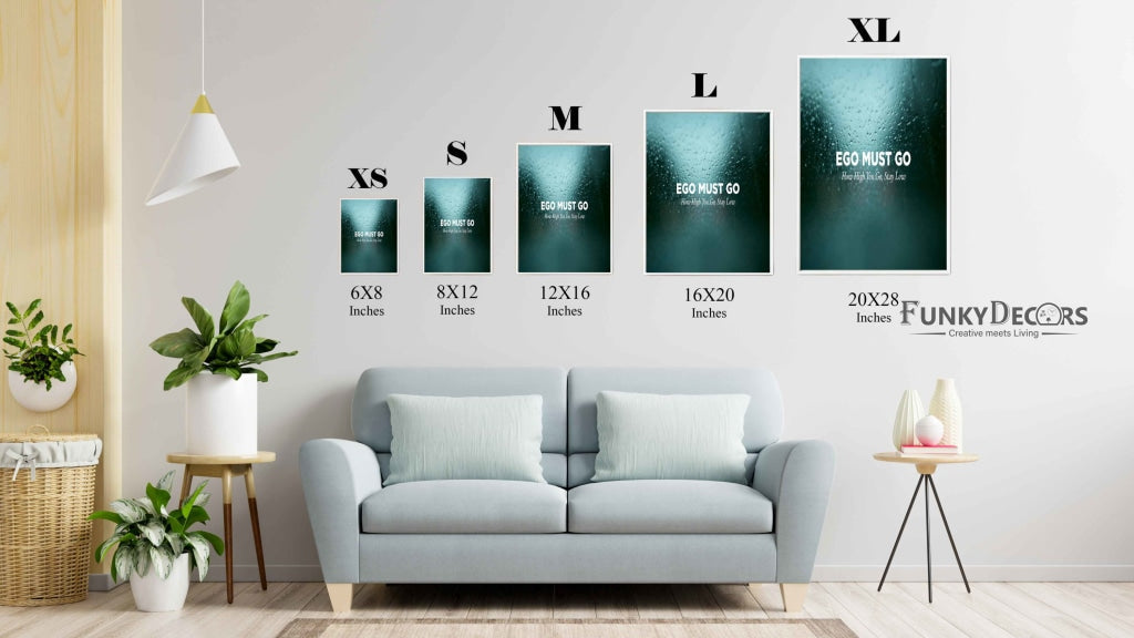 Ego Must Go - Motivation Quotes Art Frame For Wall Decor- Funkydecors Posters Prints &amp; Visual