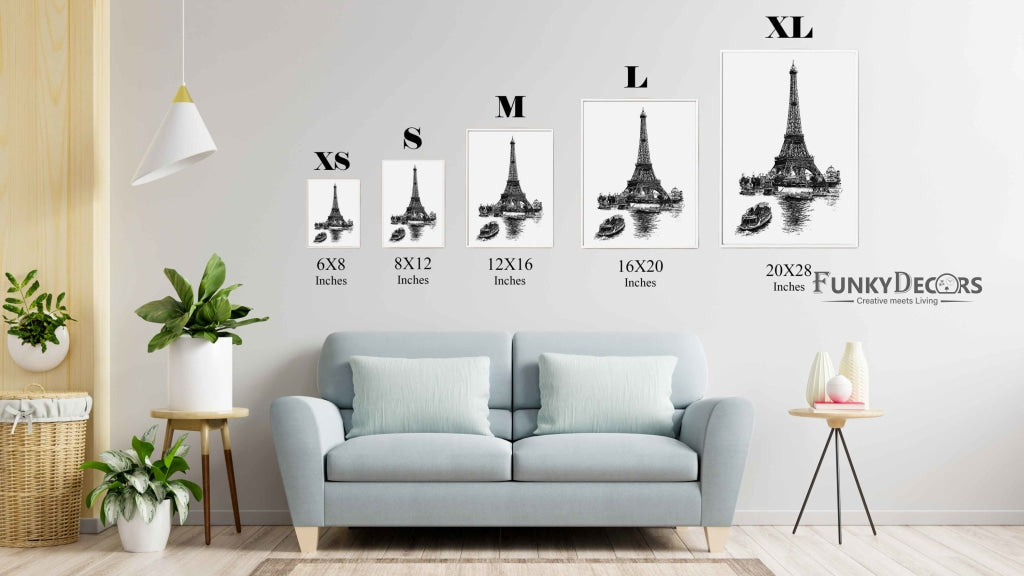 Eiffel Tower - Achromatic Art Frame For Wall Decor- Funkydecors Posters Prints &amp; Visual Artwork
