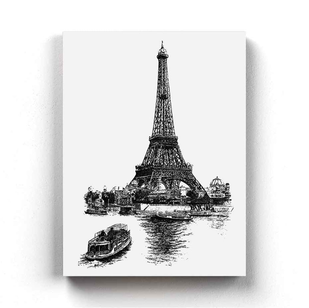 Eiffel Tower - Achromatic Art Frame For Wall Decor- Funkydecors Xs / Canvas Posters Prints &amp; Visual