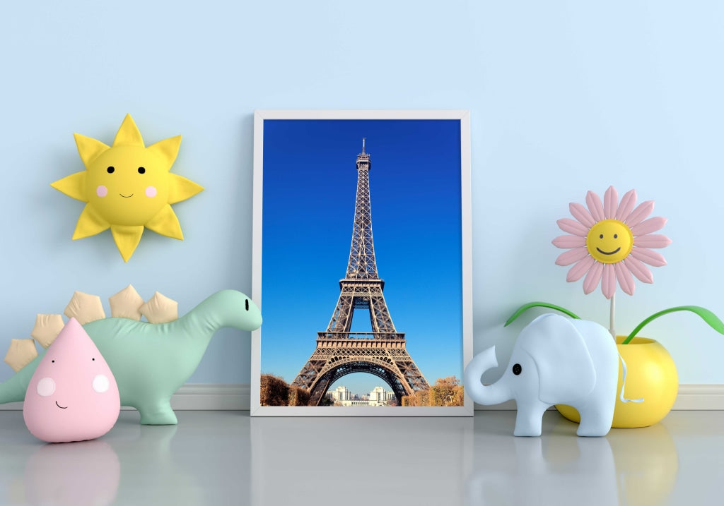 Eiffel Tower - Architectural Art Frame For Wall Decor- Funkydecors Xs / White Posters Prints &amp;