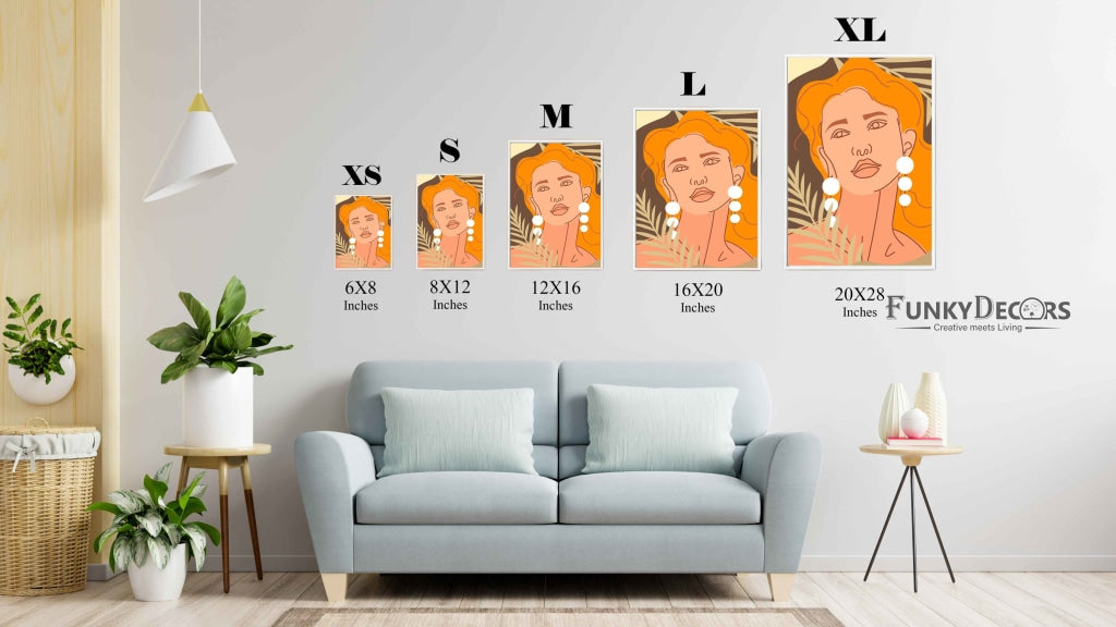 Elegant Design Minimal Women Portrait Art Frame For Wall Decor- Funkydecors Posters Prints & Visual
