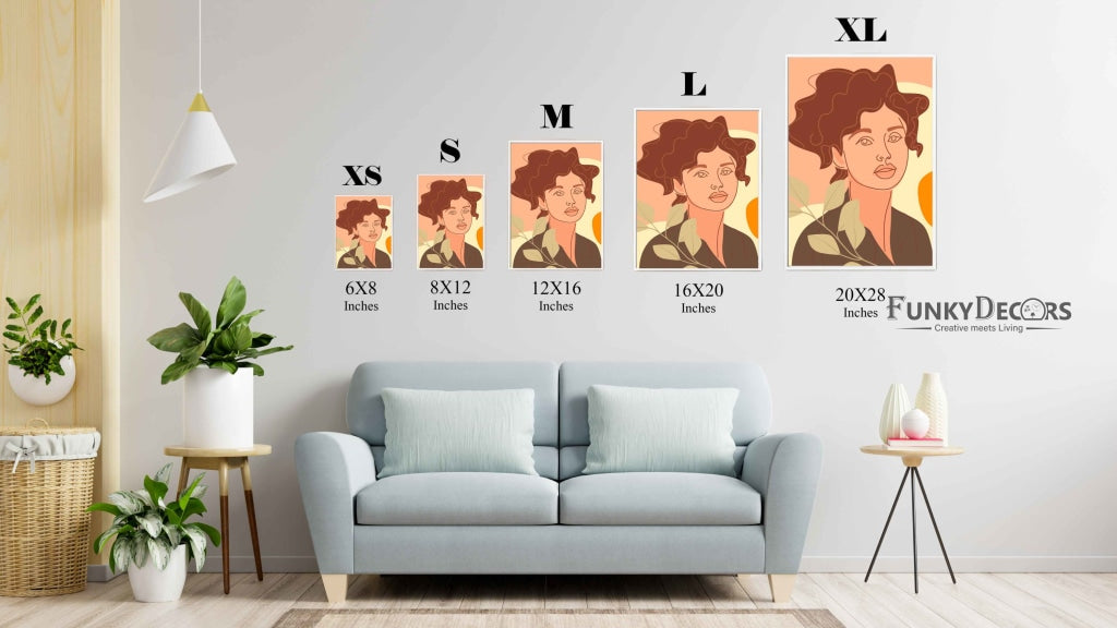 Elegant Design Minimal Women Portrait Art Frame For Wall Decor- Funkydecors Posters Prints & Visual