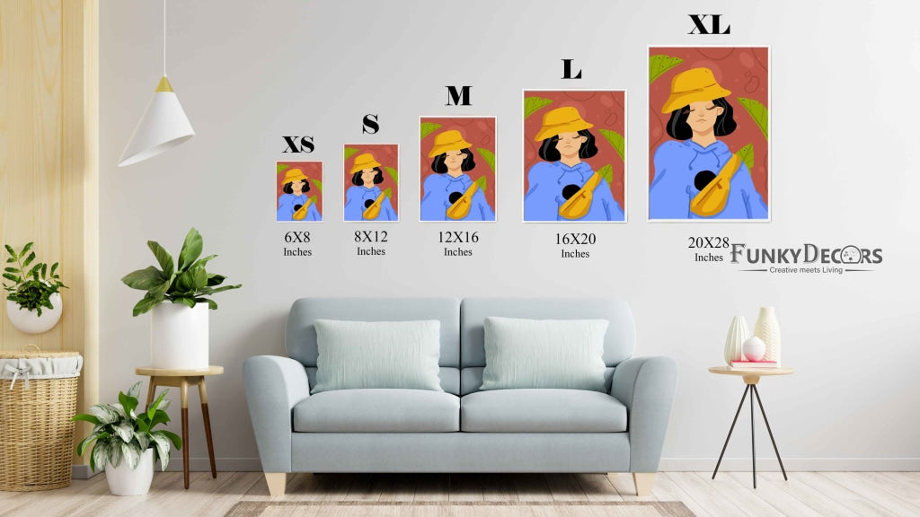 Elegant Design Women Portrait Art Frame For Wall Decor- Funkydecors Posters Prints & Visual Artwork