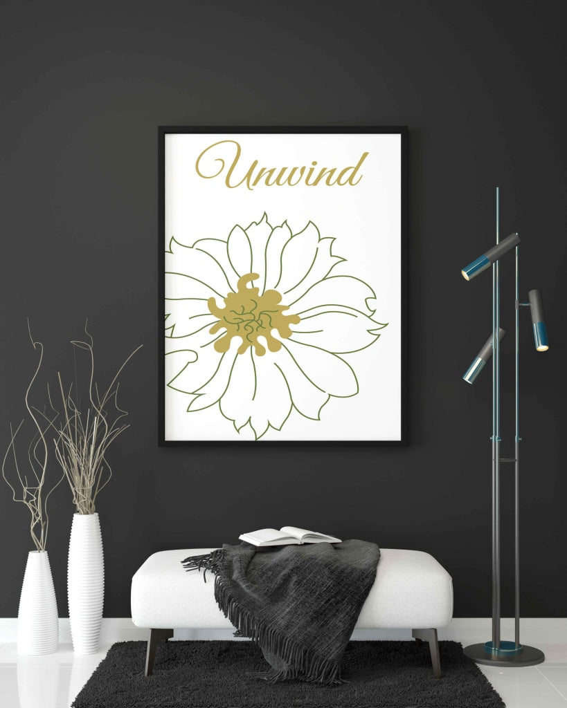 Elegant Floral Frame For Wall Decor- Funkydecors Xs / Black Posters Prints & Visual Artwork