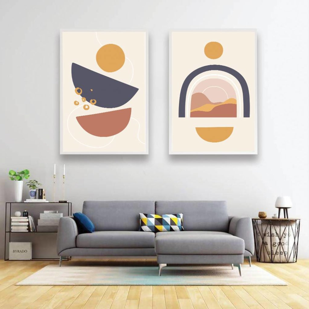 Elegant Minimal 2 Panels Art Frame For Wall Decor- Funkydecors Xs / White Posters Prints &amp; Visual