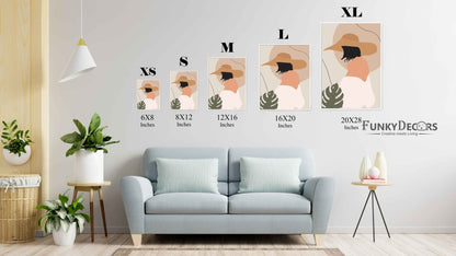 Elegant Minimal Women Portrait Art Frame For Wall Decor- Funkydecors Posters Prints & Visual Artwork