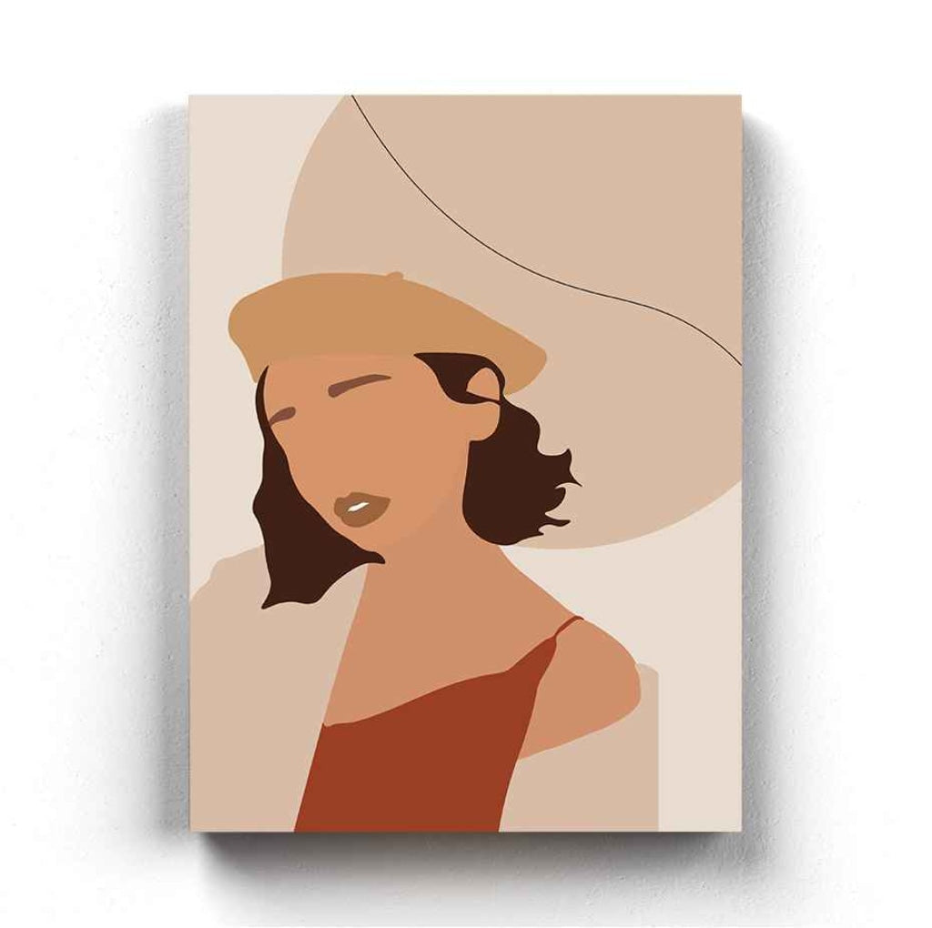 Elegant Minimal Women Portrait Art Frame For Wall Decor- Funkydecors Xs / Canvas Posters Prints &