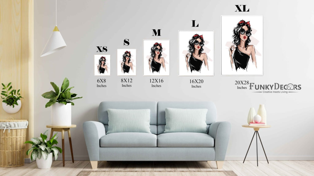 Elegant Women Fashion Art Frame For Wall Decor- Funkydecors Posters Prints & Visual Artwork
