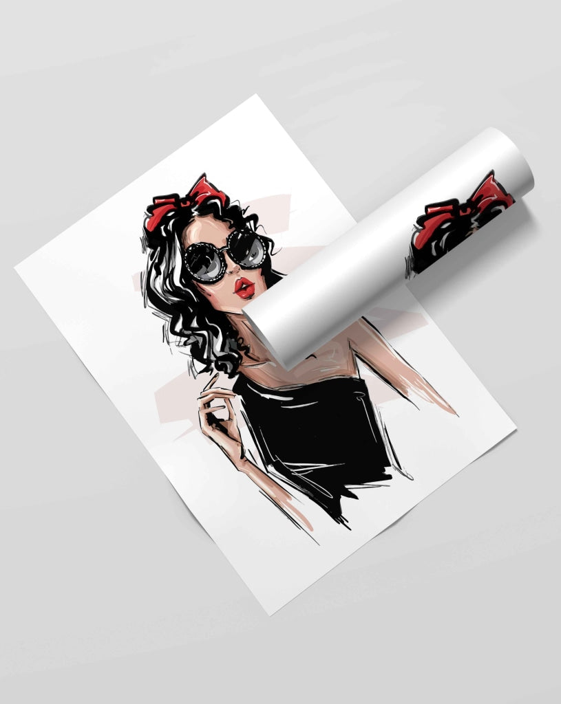 Elegant Women Fashion Art Frame For Wall Decor- Funkydecors Xs / Roll Posters Prints &amp; Visual