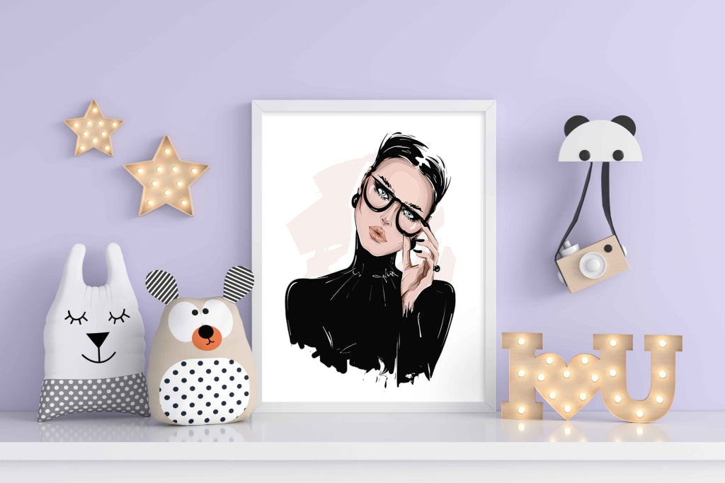 Elegant Women Fashion Art Frame For Wall Decor- Funkydecors Xs / White Posters Prints &amp; Visual