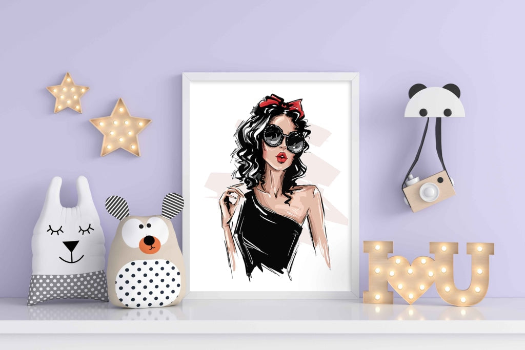 Elegant Women Fashion Art Frame For Wall Decor- Funkydecors Xs / White Posters Prints &amp; Visual