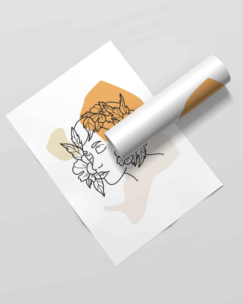 Elegant Women Line Art Frame For Wall Decor- Funkydecors Xs / Roll Posters Prints &amp; Visual Artwork