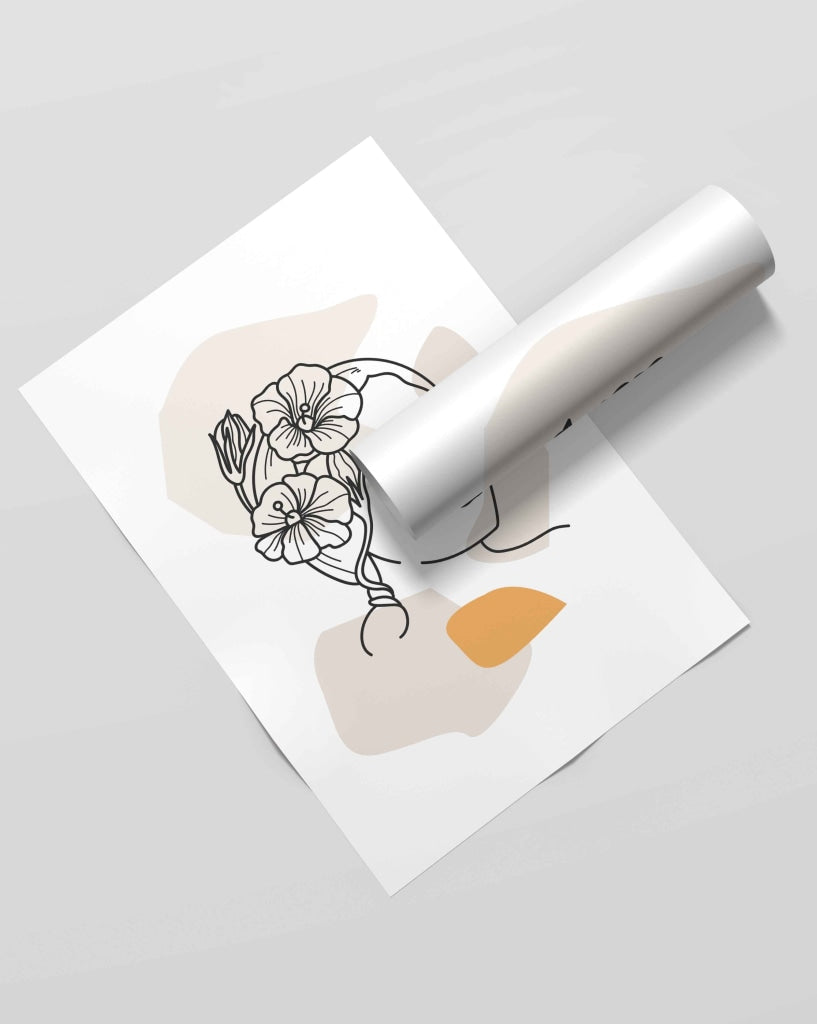 Elegant Women Line Art Frame For Wall Decor- Funkydecors Xs / Roll Posters Prints &amp; Visual Artwork