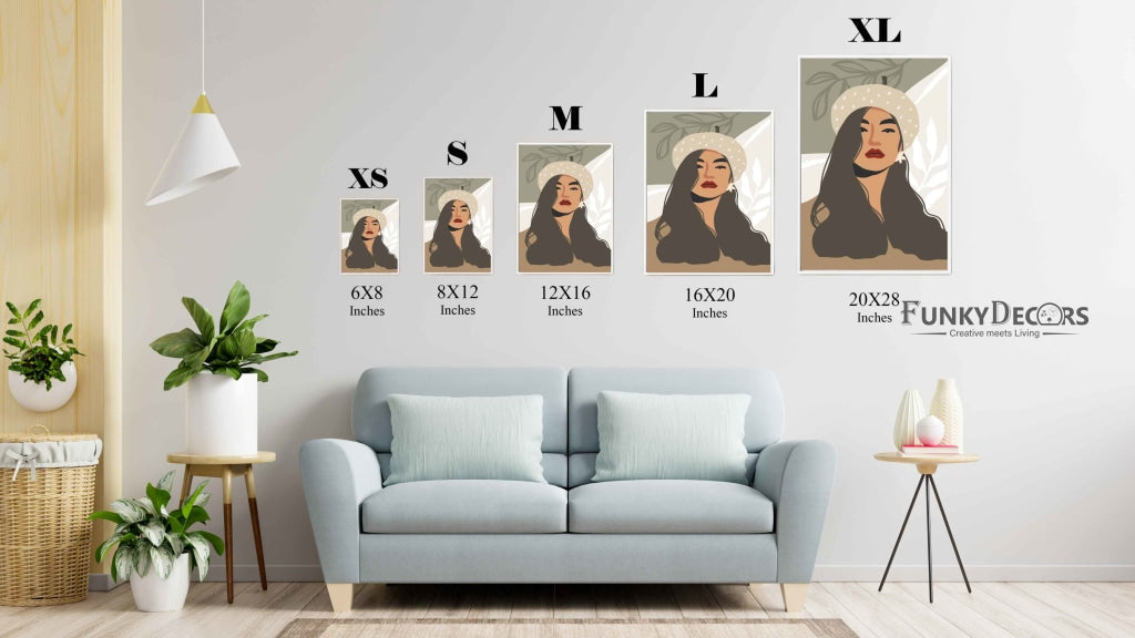 Elegant Women Portrait Art Frame For Wall Decor- Funkydecors Posters Prints & Visual Artwork