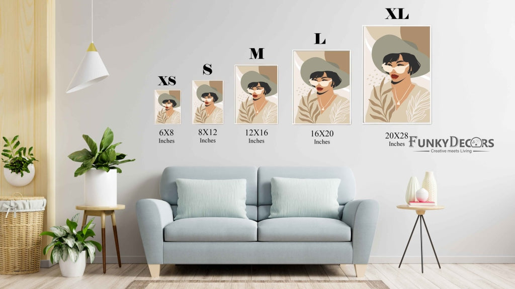 Elegant Women Portrait Art Frame For Wall Decor- Funkydecors Posters Prints & Visual Artwork