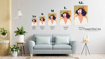 Elegant Women Portrait Art Frame For Wall Decor- Funkydecors Posters Prints & Visual Artwork