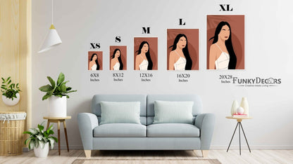 Elegant Women Portrait Art Frame For Wall Decor- Funkydecors Posters Prints & Visual Artwork