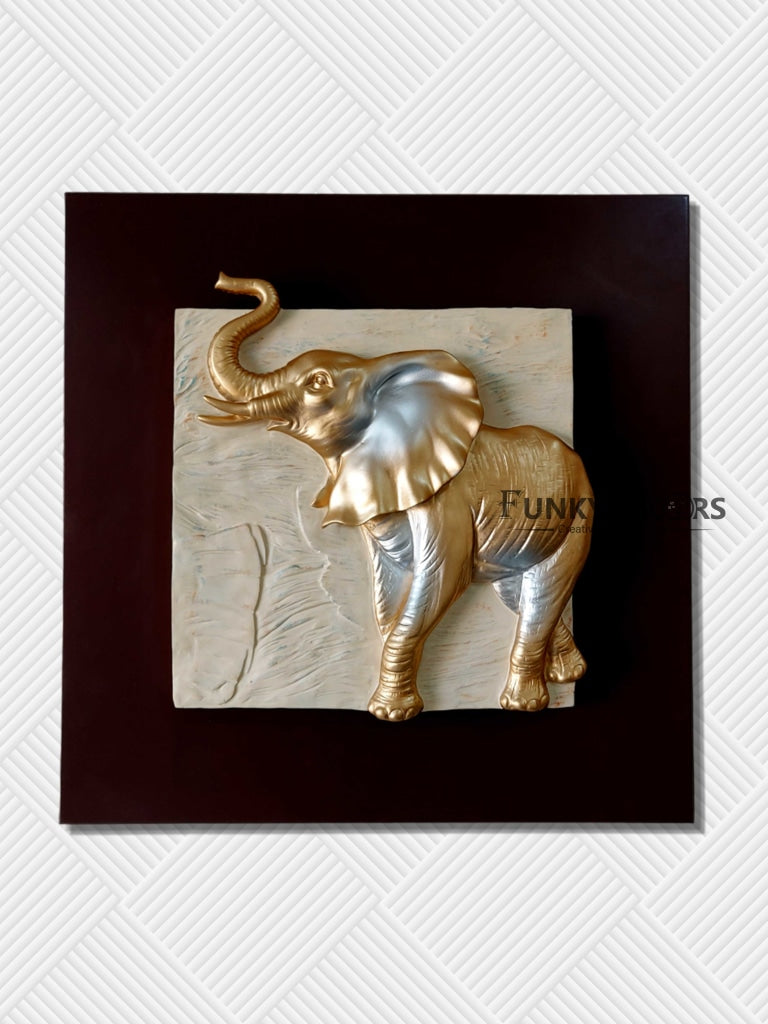 Elephants Modern 3D Stone Carving Wall Art - Set Of 4