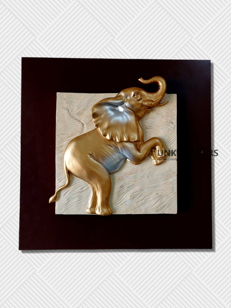 Elephants Modern 3D Stone Carving Wall Art - Set Of 4