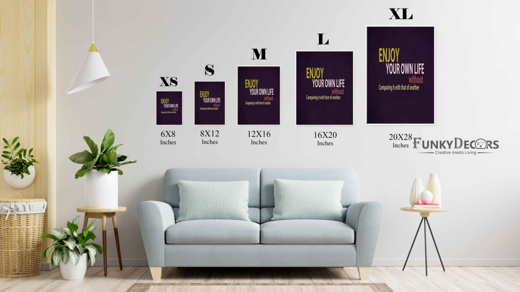 Enjoy Your Own Life - Inspirational Quotes Art Frame For Wall Decor- Funkydecors Posters Prints &amp;
