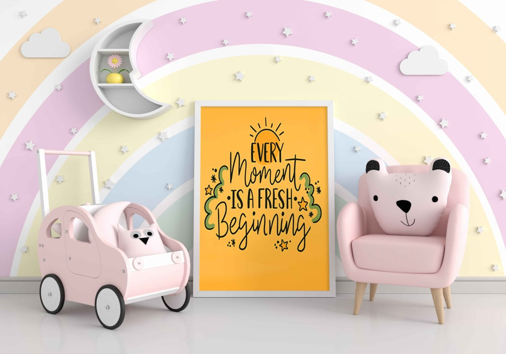 Every Moment Is A Fresh Beginning - Life Quotes Art Frame For Wall Decor- Funkydecors Xs / White