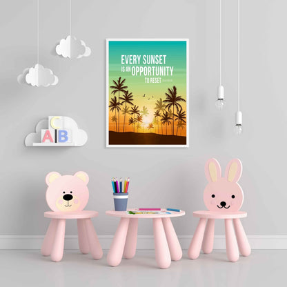 Every Sunset Is An Opportunity To Reset - Motivation Quotes Art Frame For Wall Decor- Funkydecors Xs