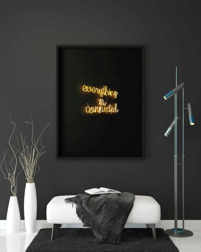 Everything Is Connected - Life Quotes Art Frame For Wall Decor- Funkydecors Xs / Black Posters