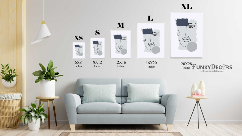 Face Achromatic Art Frame For Wall Decor- Funkydecors Posters Prints & Visual Artwork