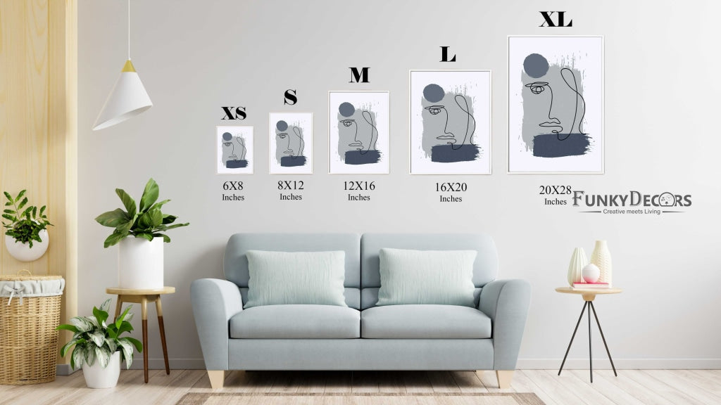 Face Achromatic Art Frame For Wall Decor- Funkydecors Posters Prints & Visual Artwork