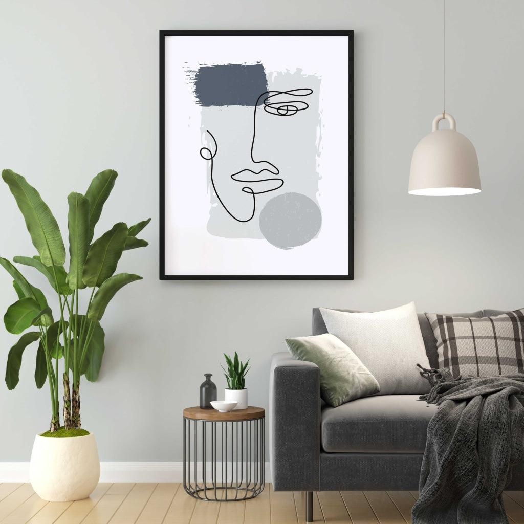 Face Achromatic Art Frame For Wall Decor- Funkydecors Xs / Black Posters Prints &amp; Visual Artwork